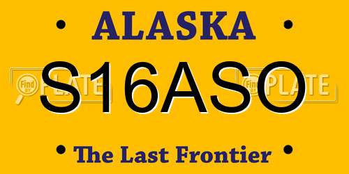 S16ASO Alaska License Plate