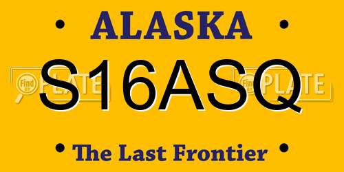 S16ASQ Alaska License Plate