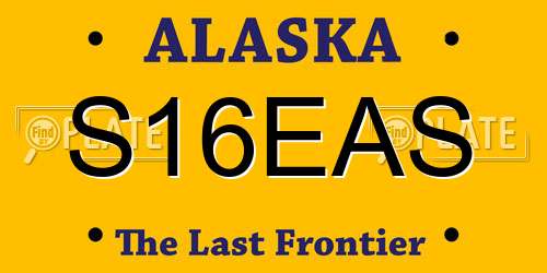 S16EAS Alaska License Plate