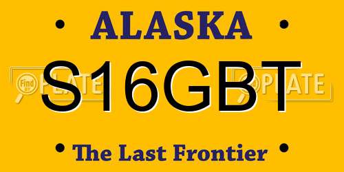 S16GBT Alaska License Plate