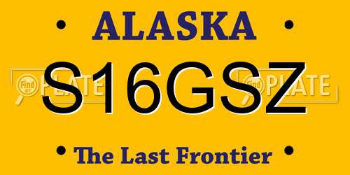 S16GSZ Alaska License Plate