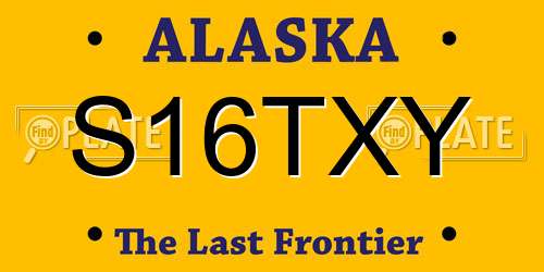 S16TXY Alaska License Plate