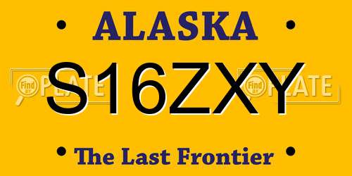 S16ZXY Alaska License Plate