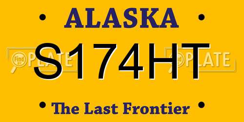 S174HT Alaska License Plate