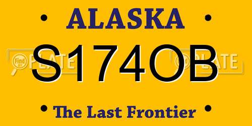 S174OB Alaska License Plate