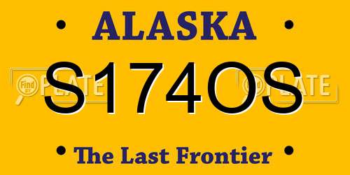 S174OS Alaska License Plate
