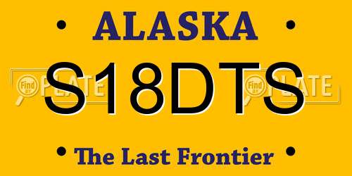 S18DTS Alaska License Plate