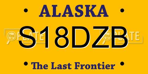 S18DZB Alaska License Plate