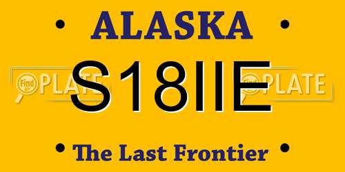 S18IIE Alaska License Plate