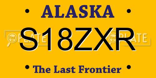 S18ZXR Alaska License Plate