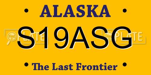S19ASG Alaska License Plate