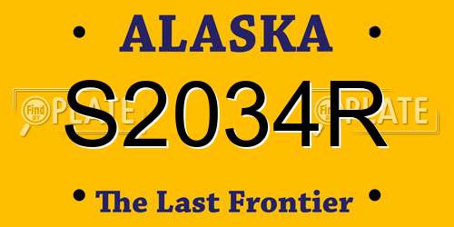 S2034R Alaska License Plate