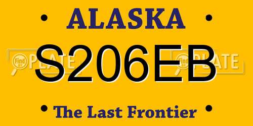 S206EB Alaska License Plate