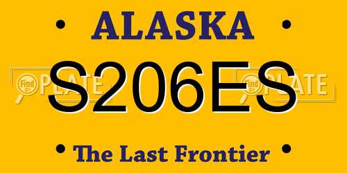 S206ES Alaska License Plate