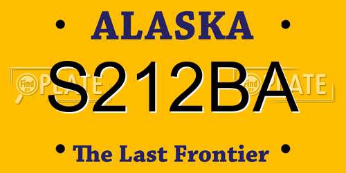 S212BA Alaska License Plate