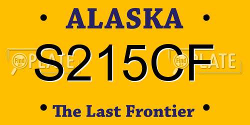 S215CF Alaska License Plate