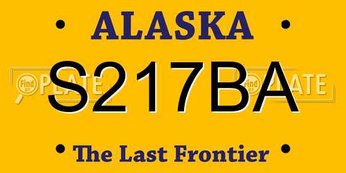 S217BA Alaska License Plate