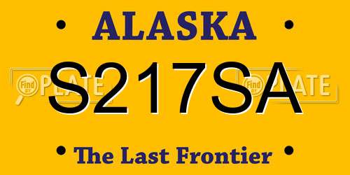 S217SA Alaska License Plate