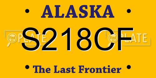 S218CF Alaska License Plate