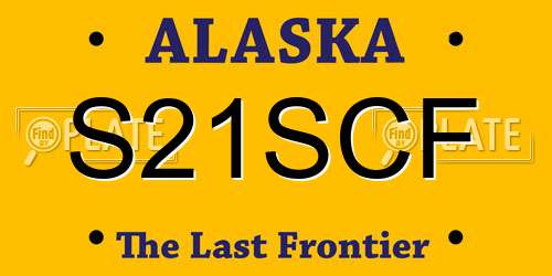 S21SCF Alaska License Plate