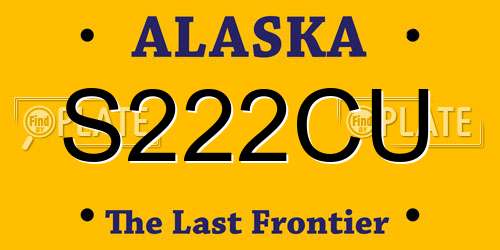 S222CU Alaska License Plate