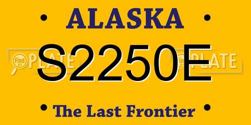 S2250E Alaska License Plate