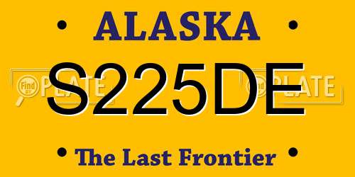 S225DE Alaska License Plate