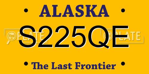 S225QE Alaska License Plate
