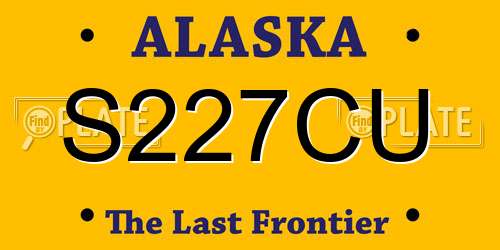 S227CU Alaska License Plate
