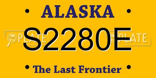 S2280E Alaska License Plate