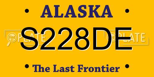 S228DE Alaska License Plate