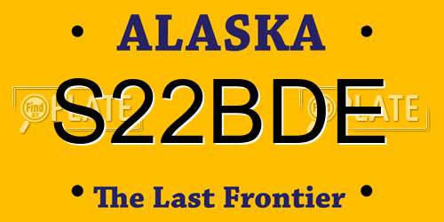 S22BDE Alaska License Plate