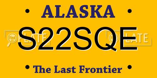 S22SQE Alaska License Plate