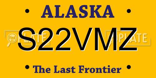 S22VMZ Alaska License Plate
