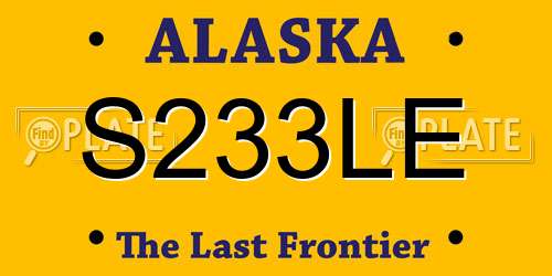 S233LE Alaska License Plate