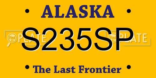 S235SP Alaska License Plate