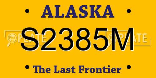S2385M Alaska License Plate