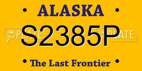 S2385P Alaska License Plate