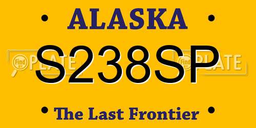 S238SP Alaska License Plate
