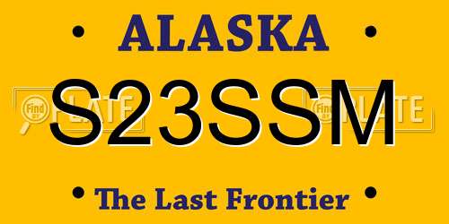 S23SSM Alaska License Plate