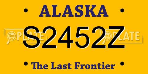 S2452Z Alaska License Plate