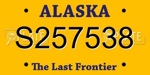 S257538 Alaska License Plate