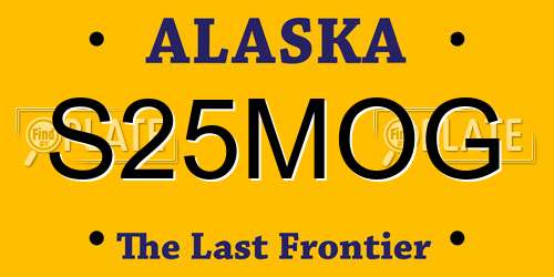S25MOG Alaska License Plate