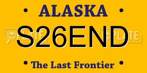 S26END Alaska License Plate