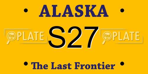 S27 Alaska License Plate