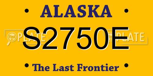 S2750E Alaska License Plate