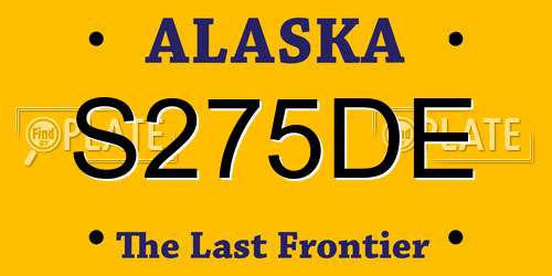S275DE Alaska License Plate