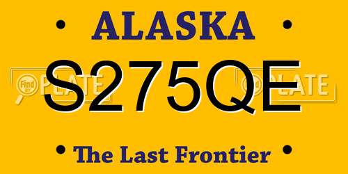 S275QE Alaska License Plate