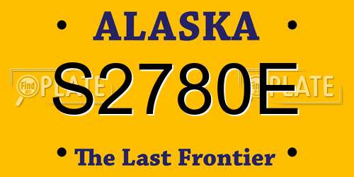 S2780E Alaska License Plate