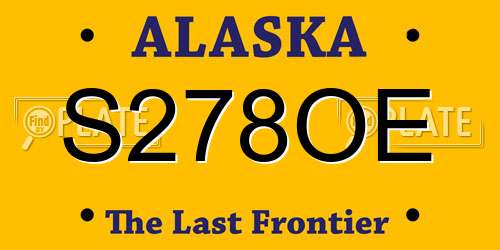 S278OE Alaska License Plate